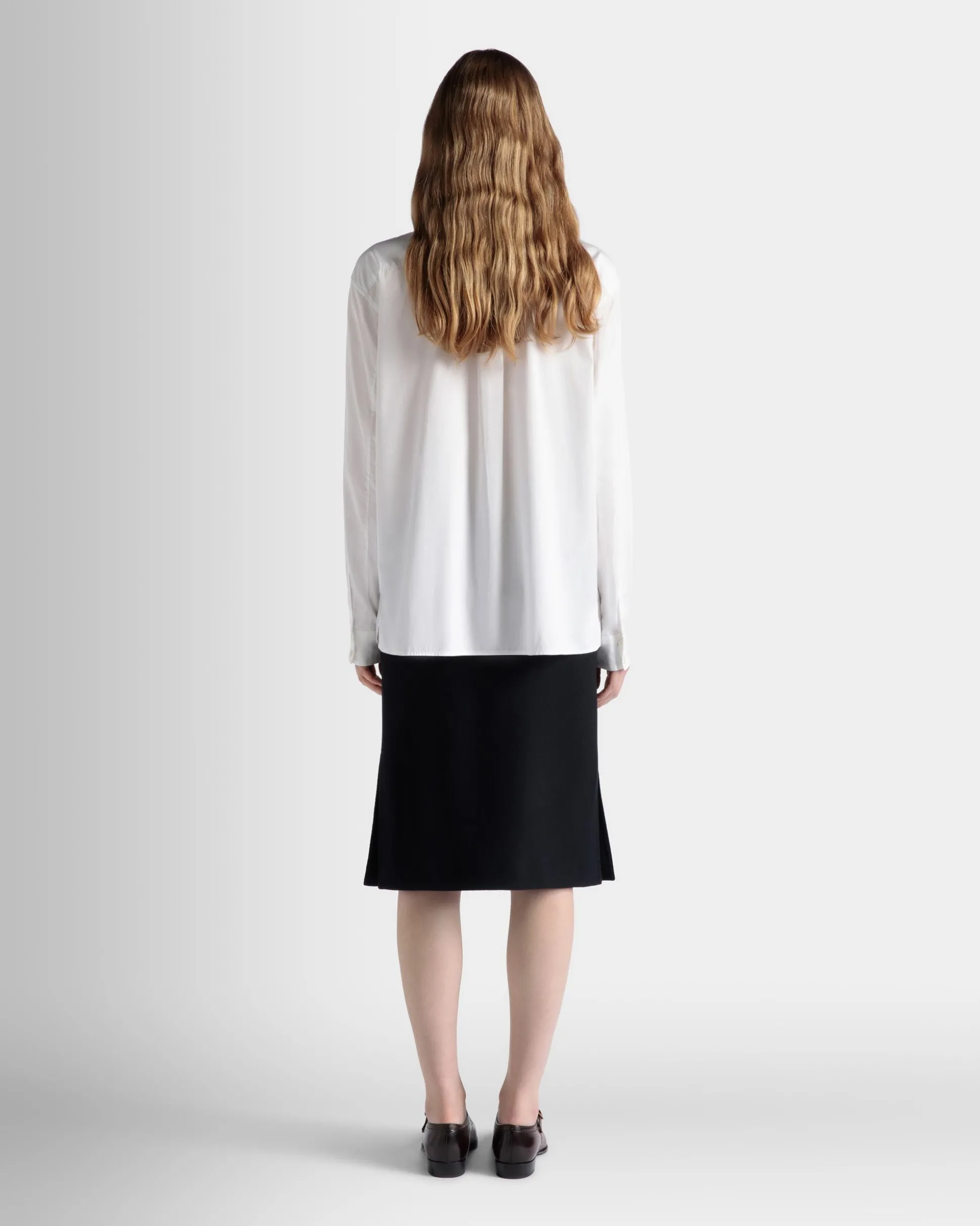 Long Sleeve Shirt In White Cotton