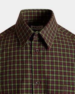 Long Sleeve Shirt With Check Pattern In Multicolor Cotton