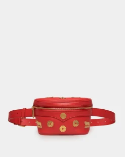 Mountain Belt Bag  in Red Leather