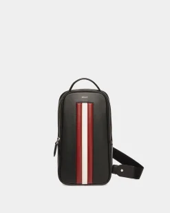 Mythos Sling Bag In Black Recycled Leather