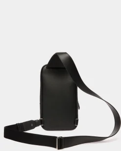 Mythos Sling Bag In Black Recycled Leather