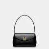 Ollam Small Top Handle Bag In Black Leather