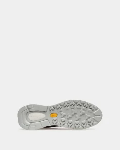 Outline Sneaker In Black And White Leather And Nylon