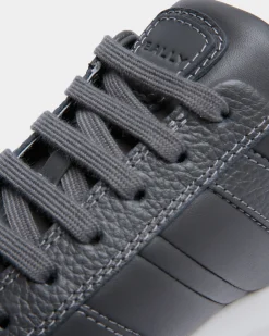 Outline Sneaker In Grey Grained Leather