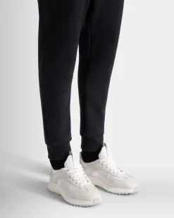 Outline Sneaker In White Leather And Nylon
