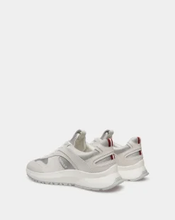 Outline Sneaker In White Leather And Nylon