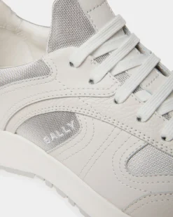 Outline Sneaker In White Leather And Nylon