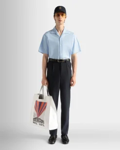 Pants in Navy Blue Wool Blend