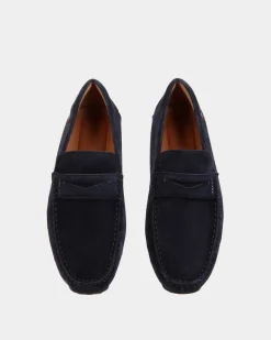 Pilot Driver in Navy Blue Suede