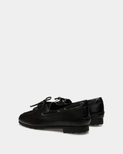 Plume Mocassin In Black Leather