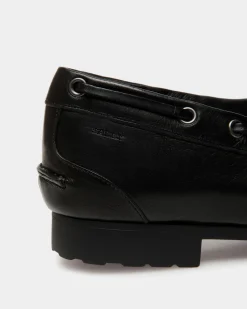 Plume Mocassin In Black Leather