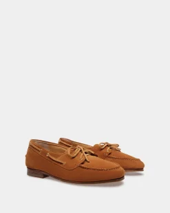 Plume Moccasin in Brown Suede