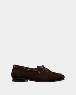 Plume Moccasin in Dark Brown Suede
