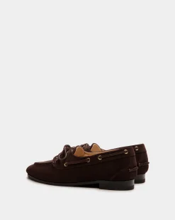 Plume Moccasin in Dark Brown Suede