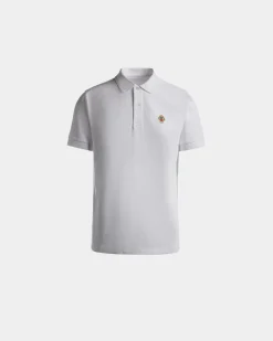 Polo Shirt in White Cotton