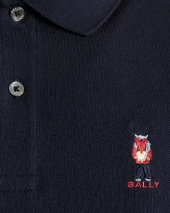 Polo With Forest Mask In Navy Blue Cotton