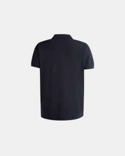 Polo With Forest Mask In Navy Blue Cotton