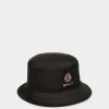 Reversible Bucket With Bally Crest Logo In Black And Olive Green Technical Fabric