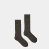 Ribbed Logo Socks In Gray Cotton Mix