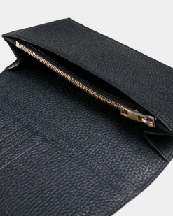 Ribbon Continental Wallet In Midnight Leather