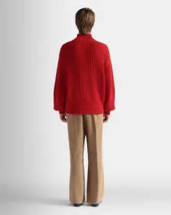 Roll Neck in Candy Red Cotton