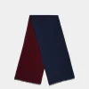 Scarf In Blue And Red Wool