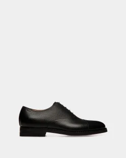 Schoenen Oxford In Black Grained Leather