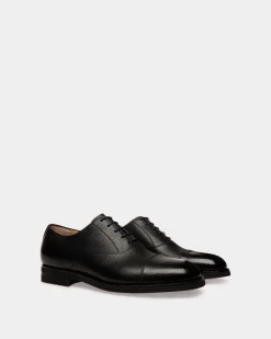 Schoenen Oxford In Black Grained Leather