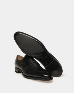 Scribe Novo Derby Shoes In Black Leather