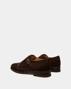 Scribe Un Monk-Strap in Ebano Suede