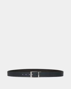 Shiffie 35mm Reversible And Adjustable Belt in Navy Blue And Black Leather