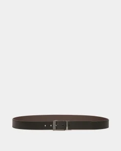 Shiffie 35mm Reversible And Adjustable Belt in Black And Ebony Leather