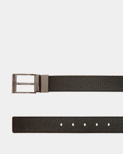 Shiffie 35mm Reversible And Adjustable Belt in Black And Ebony Leather