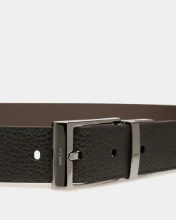 Shiffie 35mm Reversible And Adjustable Belt in Black And Ebony Leather