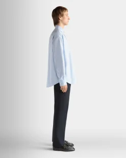 Shirt in Light Blue Cotton