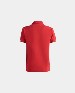 Short Sleeve Polo in Red Cotton
