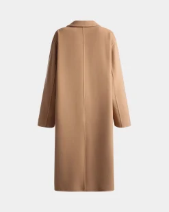 Single-Breasted Coat In Camel Cashmere Wool Mix