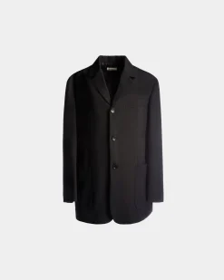 Single-breasted Jacket in Black Wool