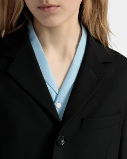 Single-breasted Jacket in Black Wool