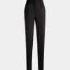 Straight Fit Pants in Black Wool