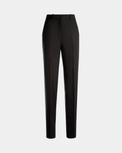 Straight Fit Pants in Black Wool