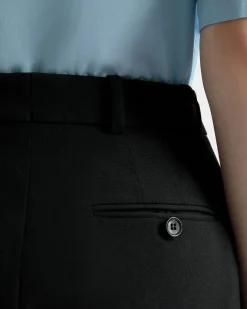 Straight Fit Pants in Black Wool