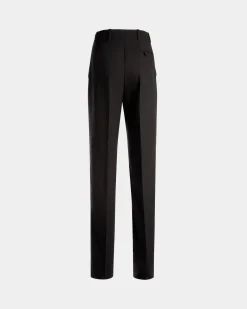 Straight Fit Pants in Black Wool