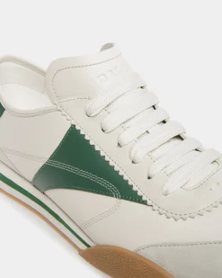Sussex Sneakers In Dusty White And Kelly Green Leather