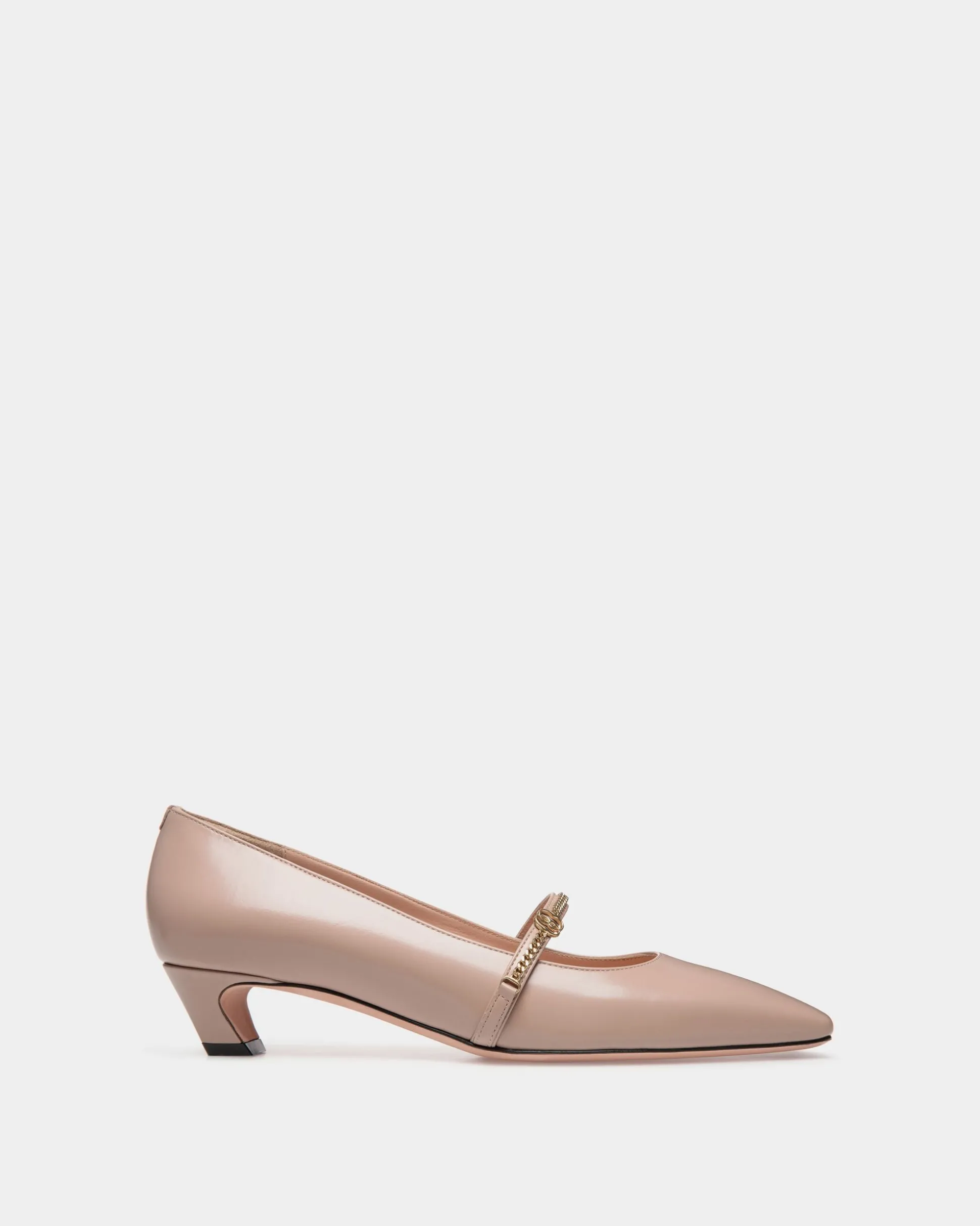 Sylt Mary-Jane Pump In Light Beige Brushed Leather