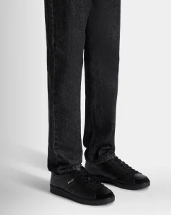 Tennis Sneaker In Black Leather