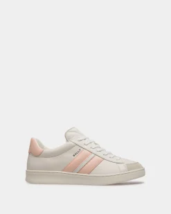 Tennis Sneaker in White and Baby Pink Leather