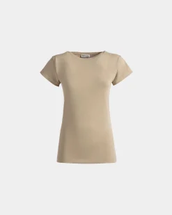 T-Shirt in Beige Cotton