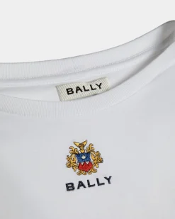 T-Shirt With a Bally Crest Logo In White Cotton
