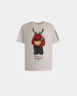 T-Shirt With Forest Mask In White Cotton